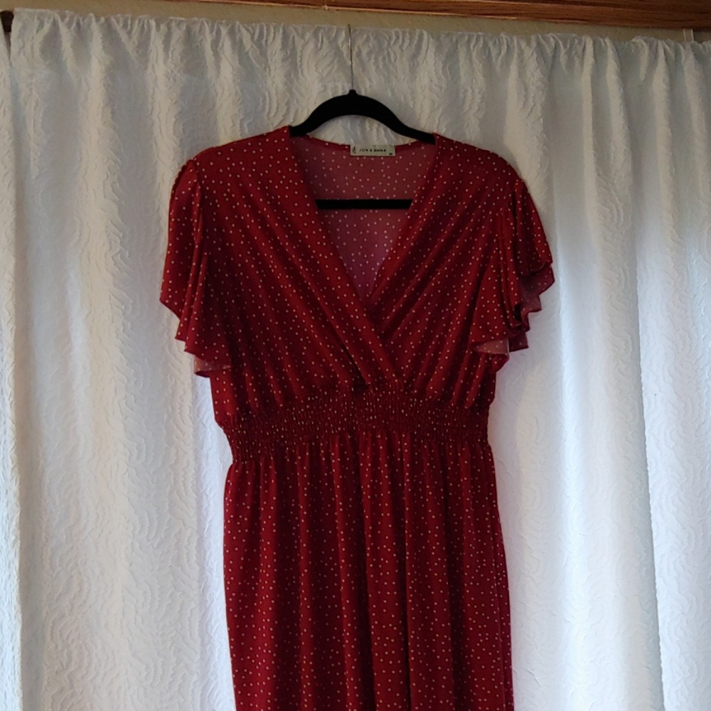 Cute Pink white polka dot maxi dress
